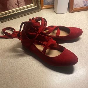 Red Ballet Flats
